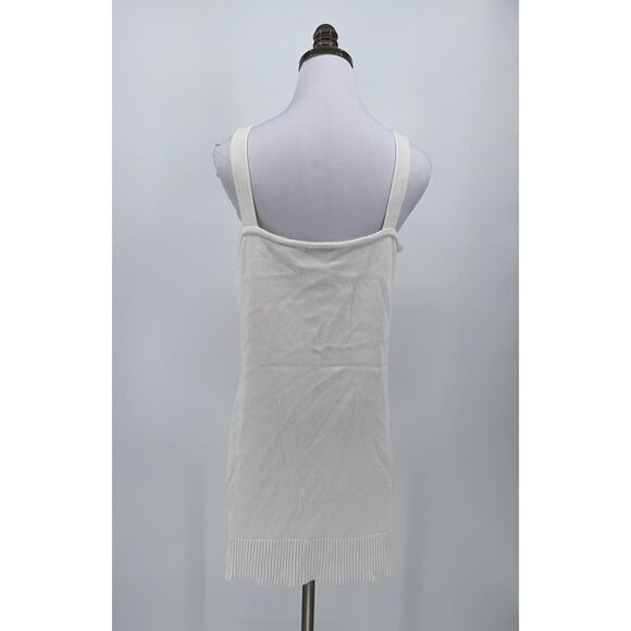 Dolce Cabo Vintage Womens White Knit Cotton V Neck Button Tunic Top Sz M NEW - Picture 4 of 7